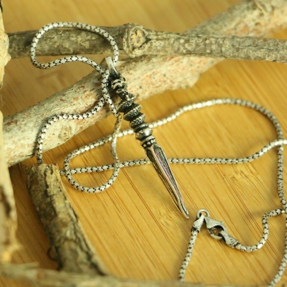 Sterling Silver Stylish Men's Necklace - Picture 6 of 8